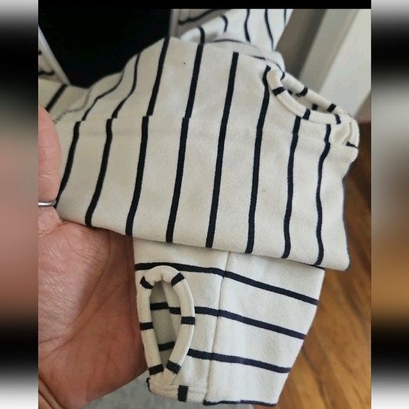 Lululemon Womens Blue And White Long Lenth High Neck Striped Stride Jacket 6 - Picture 10 of 15